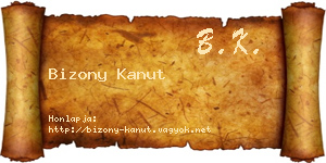 Bizony Kanut névjegykártya
